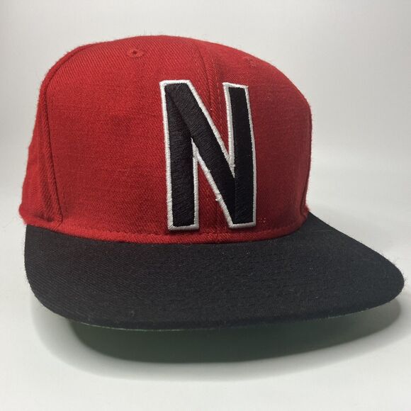 Vtg Nebraska Cornhuskers Adidas Baseball Hat Cap Red Black N Logo Snapback Wool - Picture 1 of 7